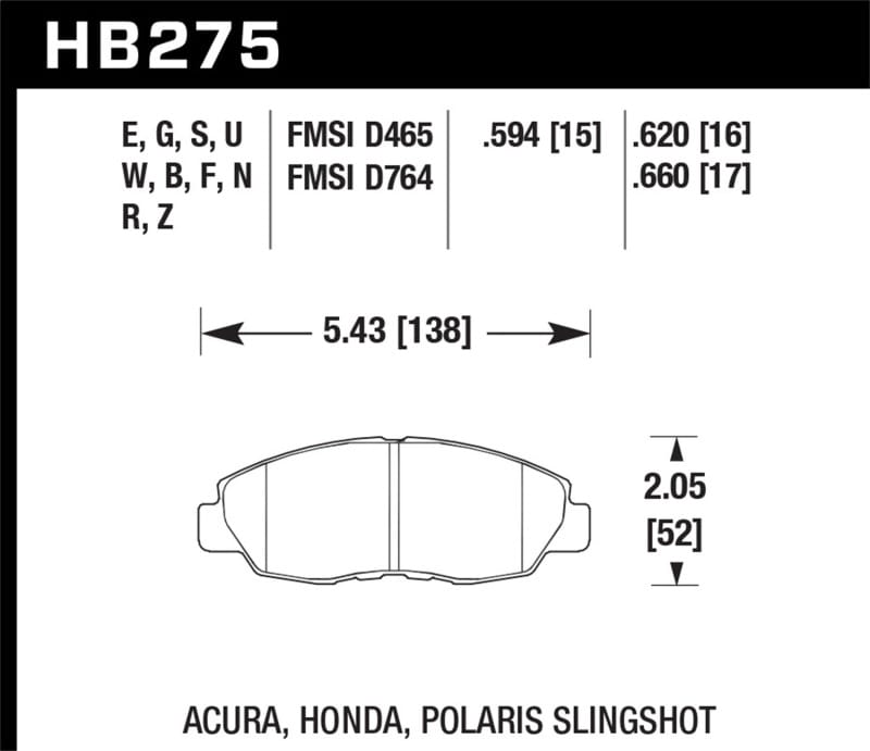 Hawk Performance — Hawk 97-98 Acura CL 2.2L Base Front ER-1 Brake Pads
Disc Brake Pad