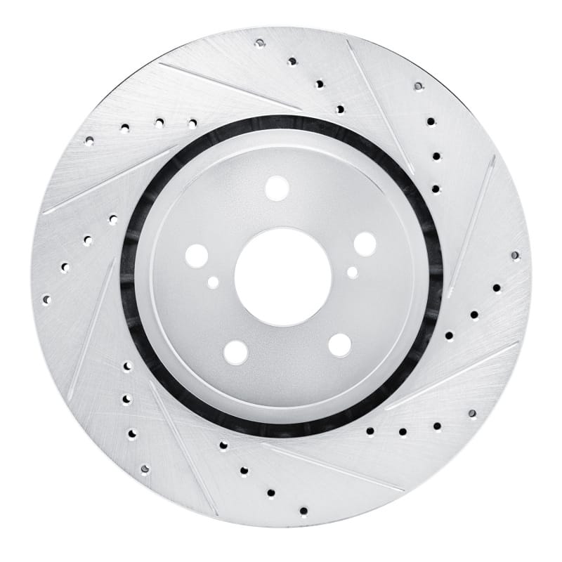 R1 Concepts — R1 21-25 Toyota RAV4 Prime (Plug-in Hybrid) Front Right Drilled & Slotted Silver Brake Rotor