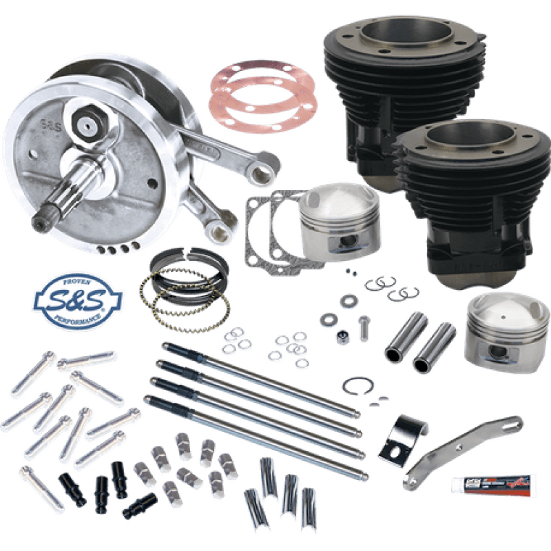 S&S Cycle — S&S Cycle 70-84 BT 96in Sidewinder Big Bore Stroker Kit - Gloss Black