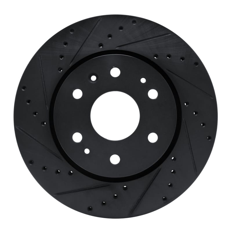 R1 Concepts — R1 23-25 Chevrolet Colorado Front Left Drilled & Slotted Black Brake Rotor