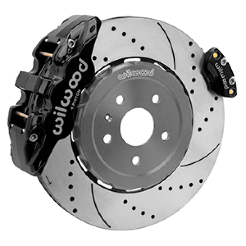Wilwood — Wilwood 20-23 Chevy Corvette C8 Aero4 Black Rear Big Brake Kit - Drilled & Slotted