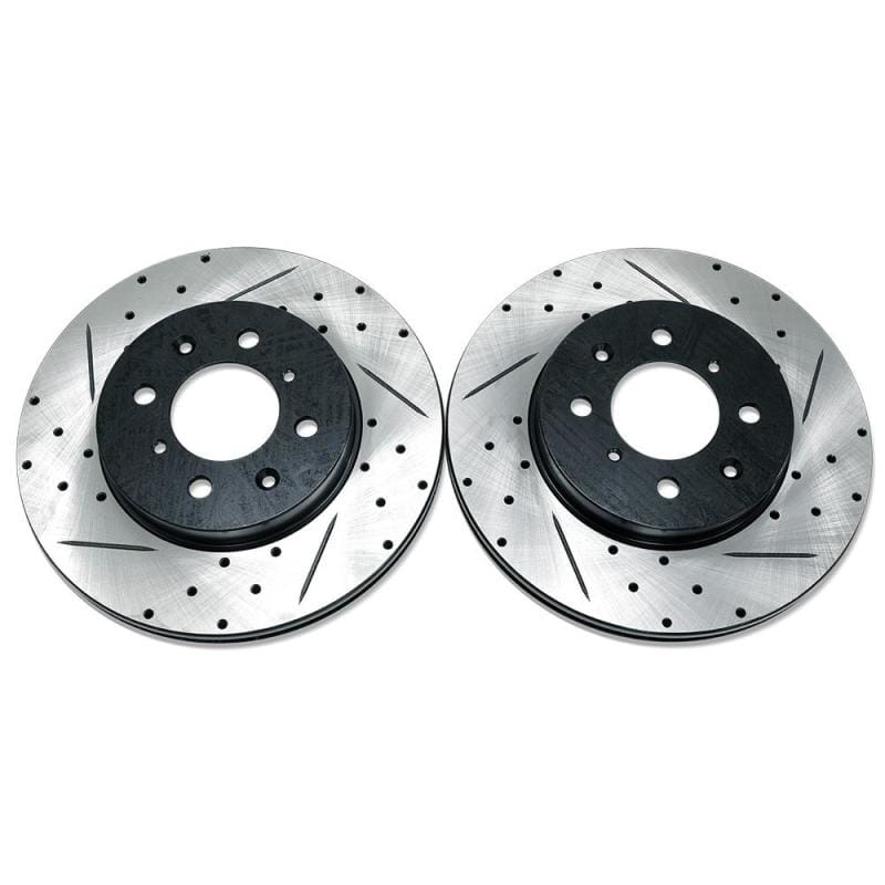BLOX Racing — BLOX Racing 90-01 Acura Integra (Excl Type-R) Front Slotted & Drilled Rotors - Pair