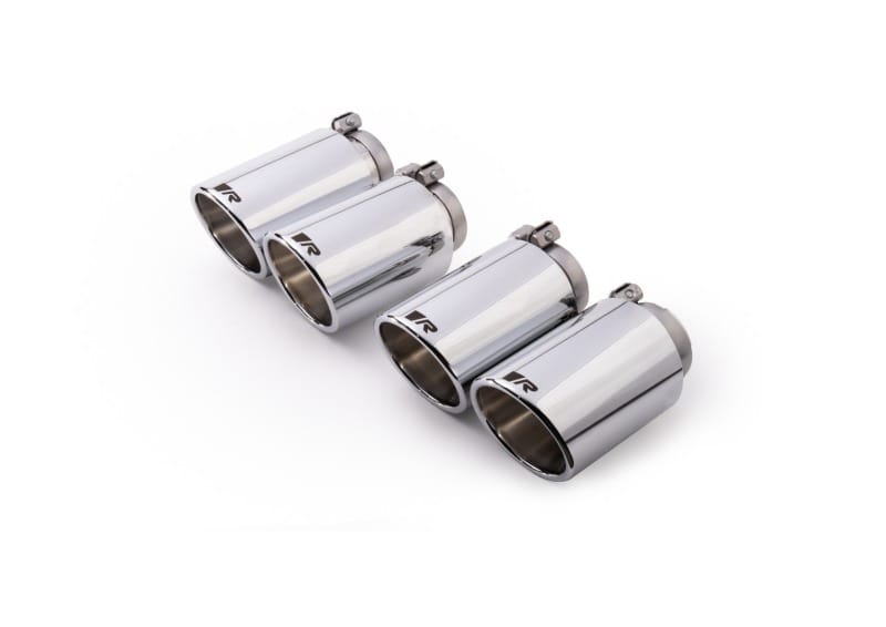Remus — Remus Stainless Steel 102mm Angled Rolled Edge Chrome Tail Pipe Set (Quad Tips)
