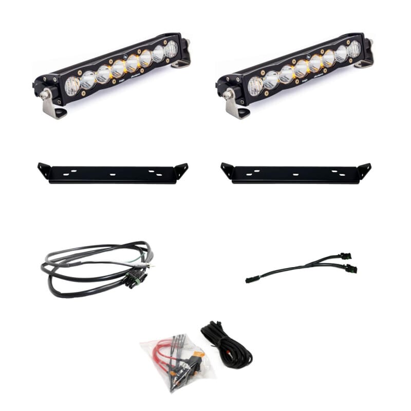 Baja Designs — Baja Designs 2021+ Ford Raptor S8 Behind Grill Kit -10in. Clear D/C