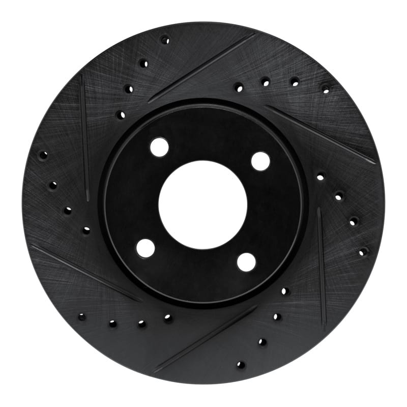 R1 Concepts — R1 00-06 Peugeot 406 (Mexico) Front Left Drilled & Slotted Black Brake Rotor