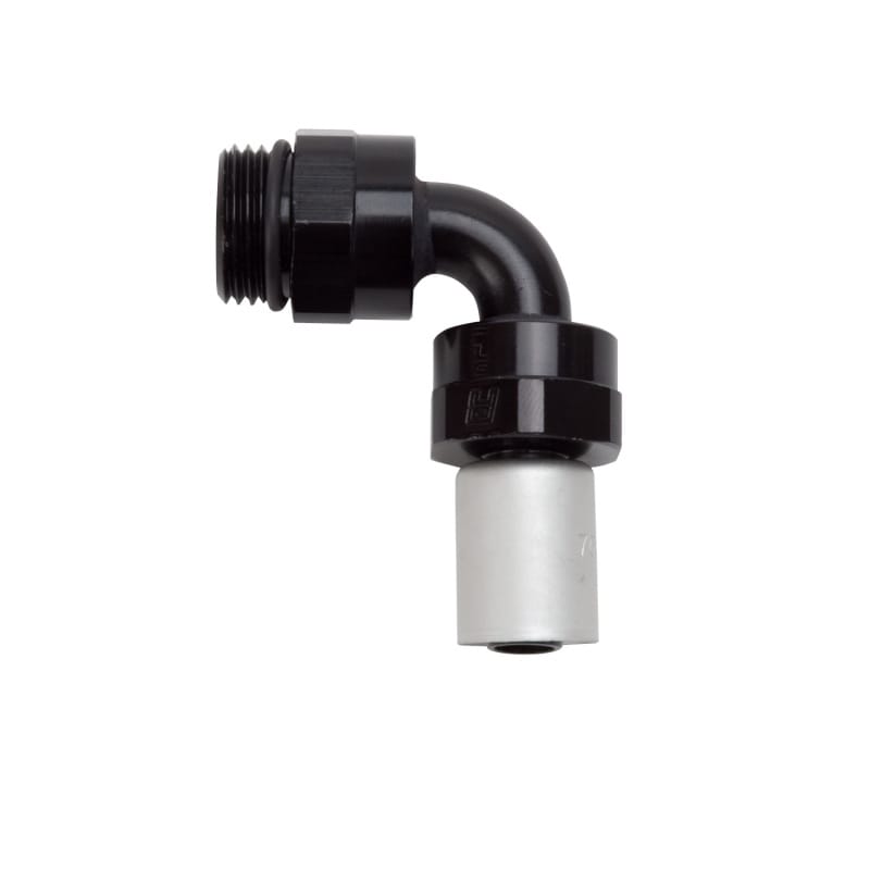 Russell — Russell Performance -8 SAE Port Male to -8 AN Hose 90 Degree Crimp On Hose End - Black Anodized
Hose End