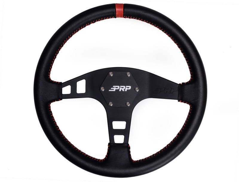 PRP Seats — PRP Flat Leather Steering Wheel- Red