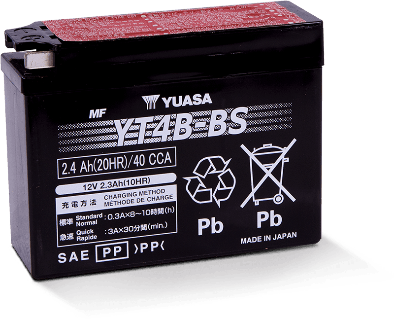 Yuasa Battery — Yuasa YT4B-BS Maintenance Free AGM 12-Volt Battery w/Bottle