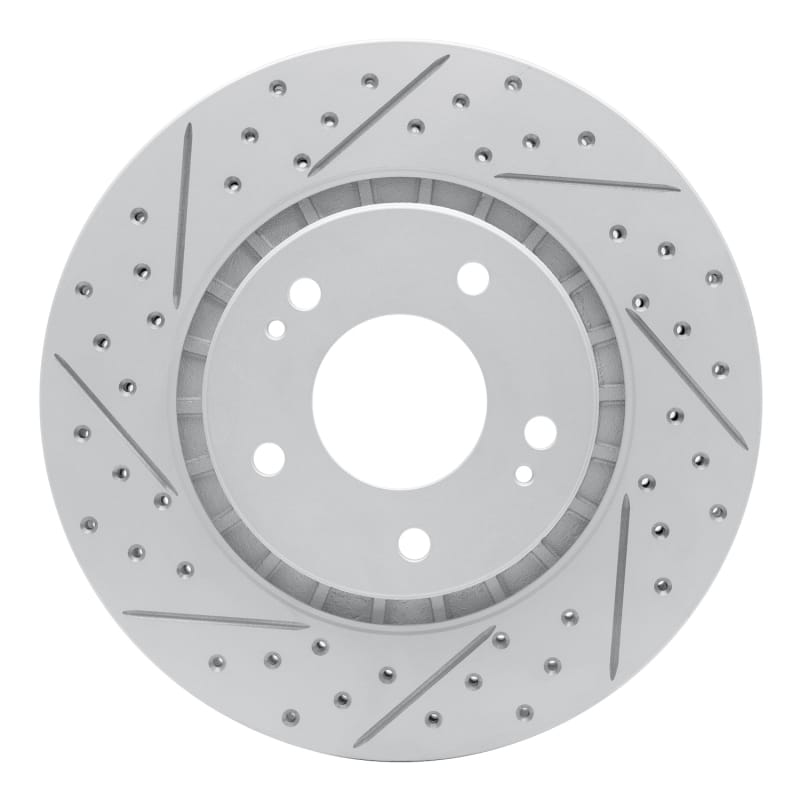 R1 Concepts — R1 09-15 Mitsubishi Lancer Front Left Drilled & Slotted Geo-Carbon Rotor