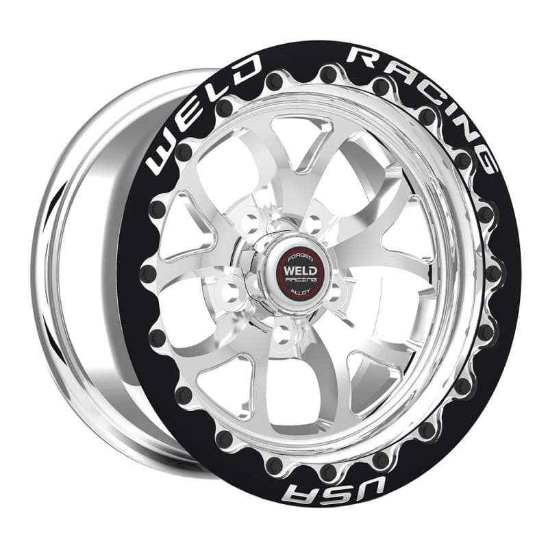 Weld — Weld S76 15x9 / 5x4.5 BP / 6.5in. BS Polished Wheel (Medium Pad) - Black Single Beadlock MT