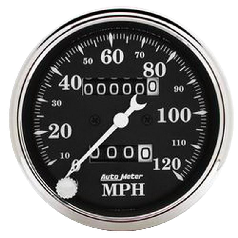 AutoMeter — AutoMeter Gauge Speedo. 3-1/8in. 120MPH Mechanical Old Tyme Blk
3-1/8" SPEEDO, 120 M