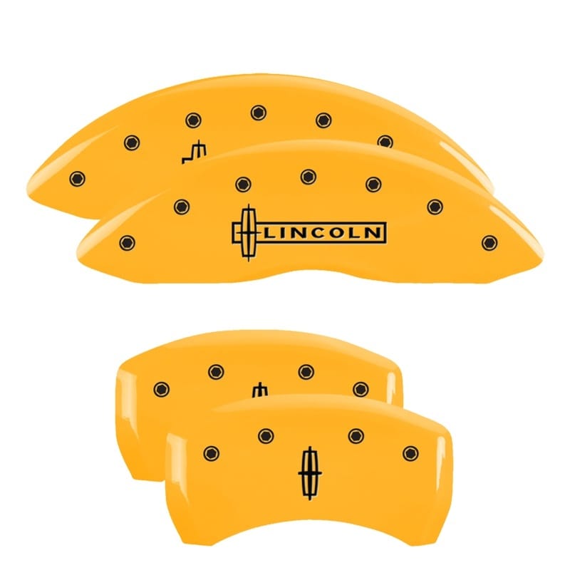 MGP — MGP 4 Caliper Covers Engraved Front Lincoln Engraved Rear Star logo Yellow finish black ch
Caliper Covers