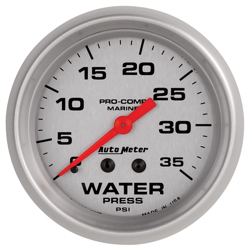 AutoMeter — Autometer Ultra-Lite 2 5/8in Mechanical 35 PSI Water Pressure Gauge
GA 2.6" WP 35 M MS