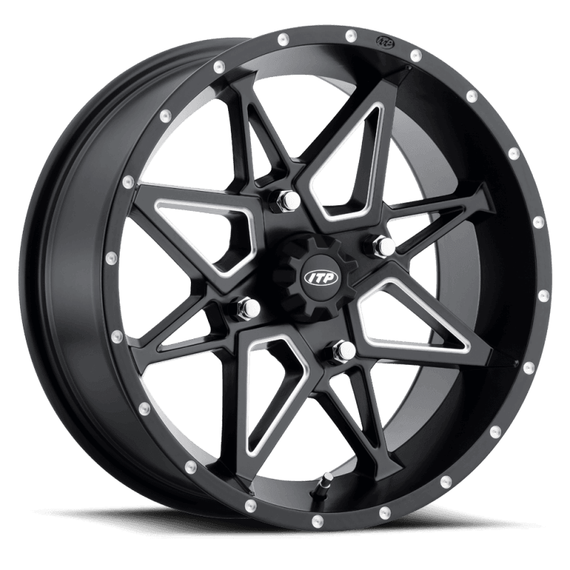 ITP — ITP Tornado 15X7 / 4x110 BP / 5+2 Offset Matte Black w/ Milled Accents Wheel