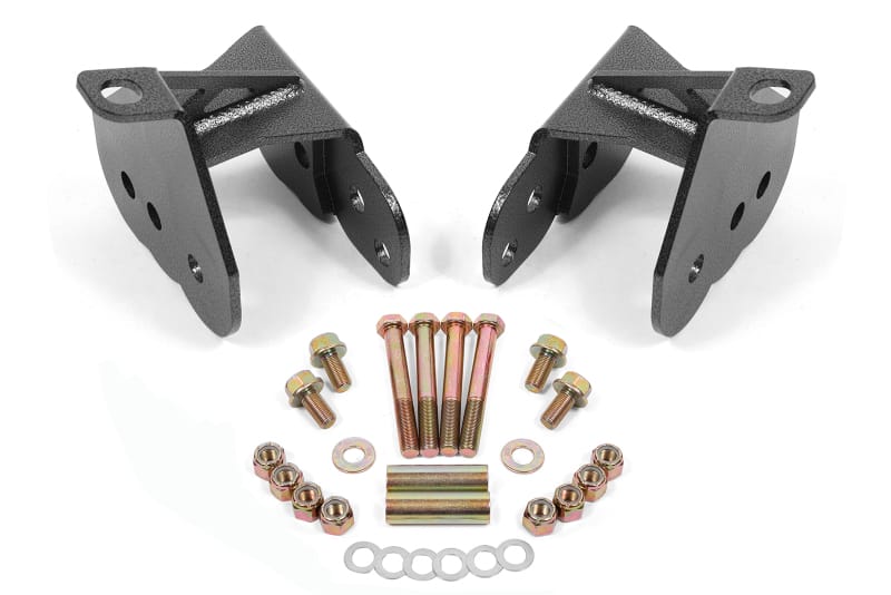 BMR Suspension — BMR 64-72 Chevy Chevelle Rear Control Arm Relocation Brackets - Black Hammertone