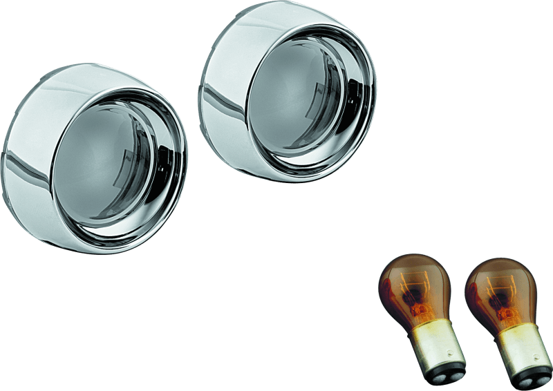 Kuryakyn — Deep Dish Bezels with Smoke Lenses and Amber 2-Circuit Bulbs