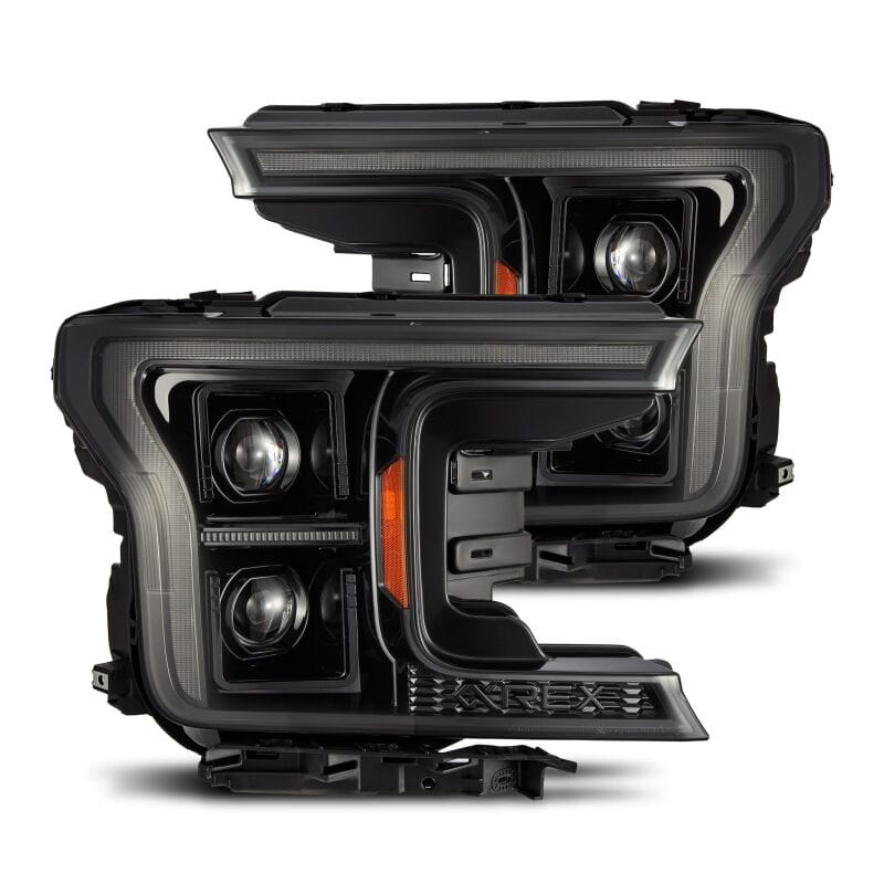 AlphaRex — AlphaRex 18-20 Ford F-150 (Req. Conv F150 w/LED) LUXX LED Proj HL Alpha-Blk w/Actv Lt Seq Sig SB DRL
Projector Headlights
