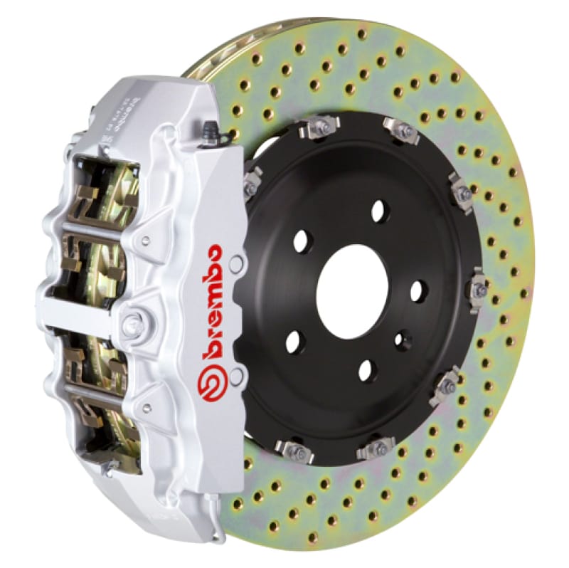 Brembo — Brembo 12-18 A6 3.0T/12-18 A7 3.0T Front GT BBK 6 Piston Cast 380x34 2pc Rotor Drilled-Silver