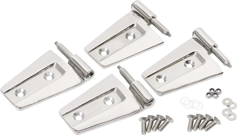 Kentrol — Kentrol 07-18 Jeep Wrangler JK Door Hinge Set 4 Pieces 2 Door - Polished Silver
