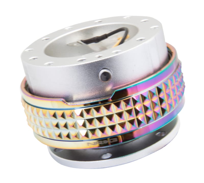 NRG — NRG Quick Release Kit - Pyramid Edition - Silver Body / Neochrome Pyramid Ring