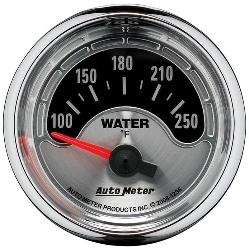AutoMeter — Autometer American Muscle 52mm Short Sweep Electric 250 Deg F Water Temp Gauge
GA 2" WTEMP ELEC AM