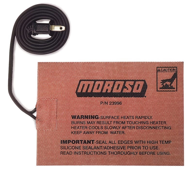 Moroso — Moroso External Heating Pad - Self Adhesive - 5in x 7in - 400 Watts/110 Volt 36ft Cord