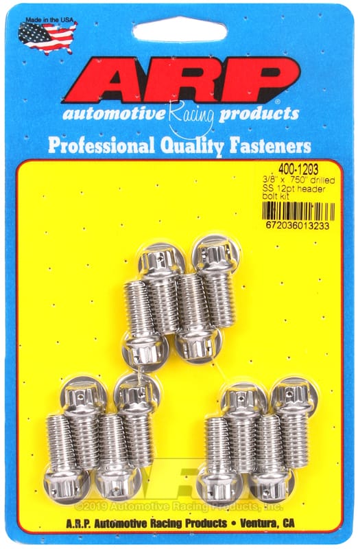 ARP — ARP 3/8 x .750 drilled SS 12pt header bolt kit