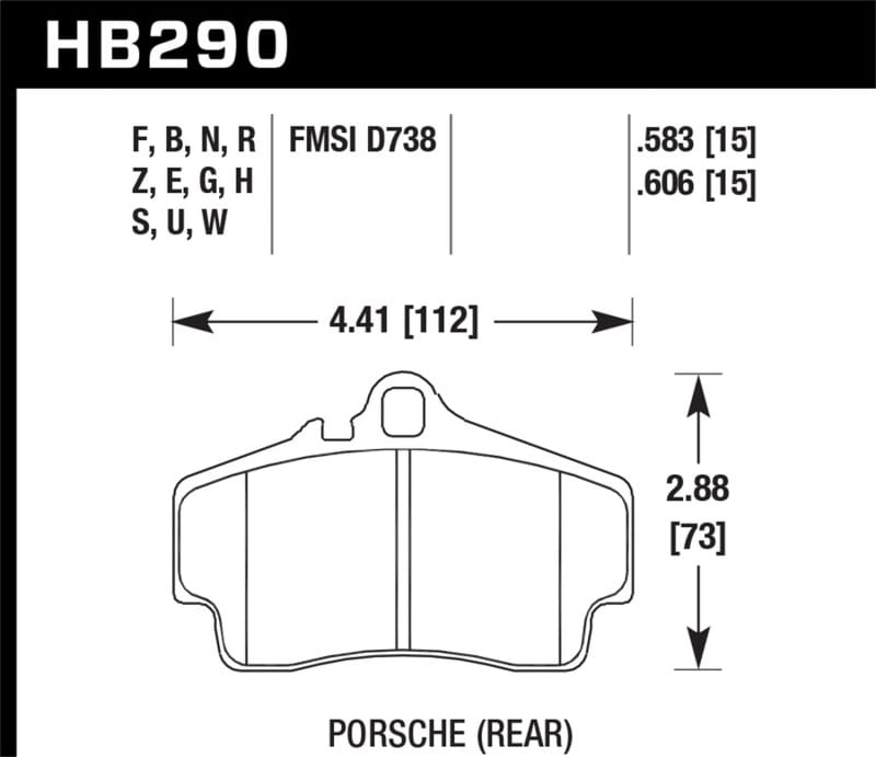 Hawk Performance — Hawk 97-99 Porsche Boxster 2.5L Base 4 Piston Caliper Rear ER-1 Brake Pads
Disc Brake Pad