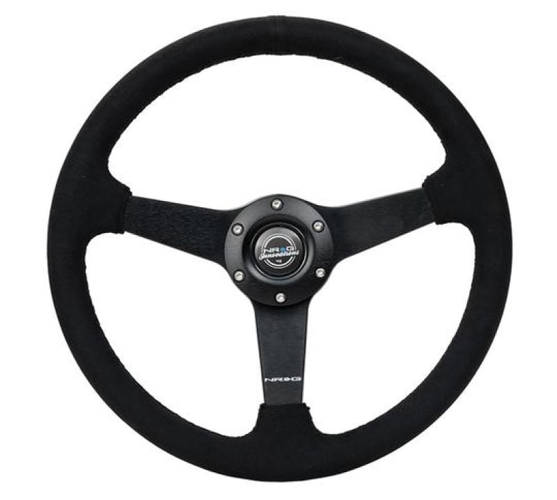 NRG — NRG Sport Steering Wheel (350mm/ 1.5in. Deep) Matte Black Spoke/ Black Alcantara w/ Black Stitching