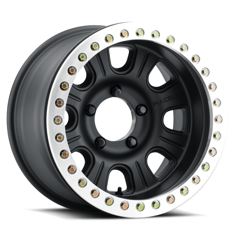 Raceline — Raceline RT231 Monster 17x8.5in/8x165.1 BP/0mm Offset/130.81mm Bore- BLK & MACH. Ring Beadlock Wheel