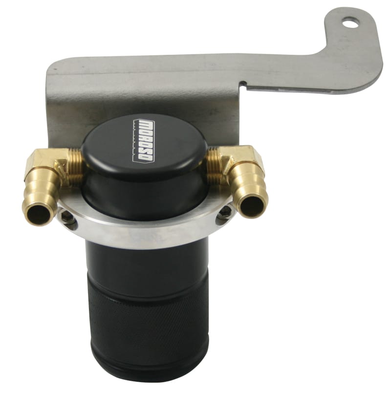 Moroso — Moroso 11-14 Ford Mustang GT (w/Roush Supercharger) Air/Oil Separator Catch Can - Billet Alum -Black