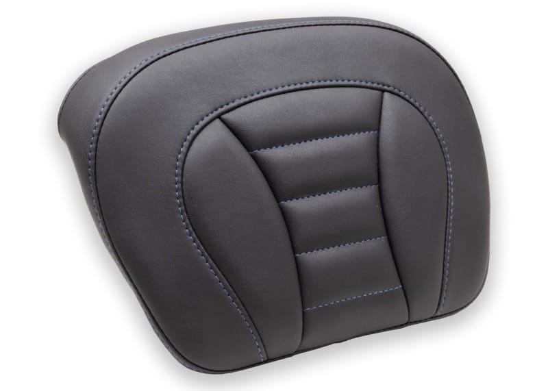 Mustang Motorcycle — Mustang 08-21 Harley Electra Glide, Rd Glide, Rd King, Str Glide Tour-Pak Pad w/ Blue Stitch - Black