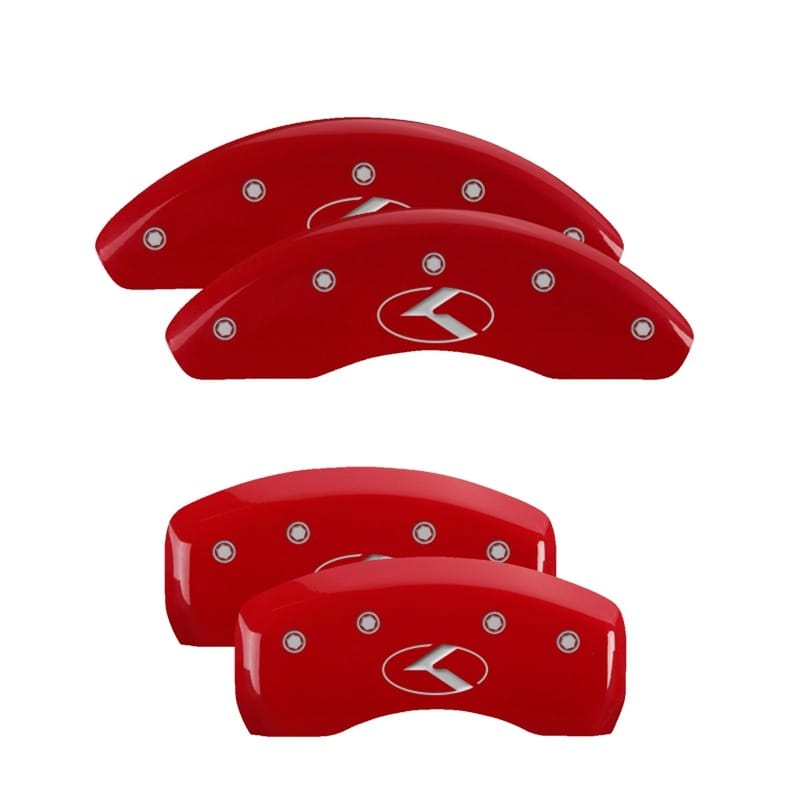MGP — MGP 4 Caliper Covers Engraved Front & Rear Circle K/Kia Red finish silver ch
Caliper Covers