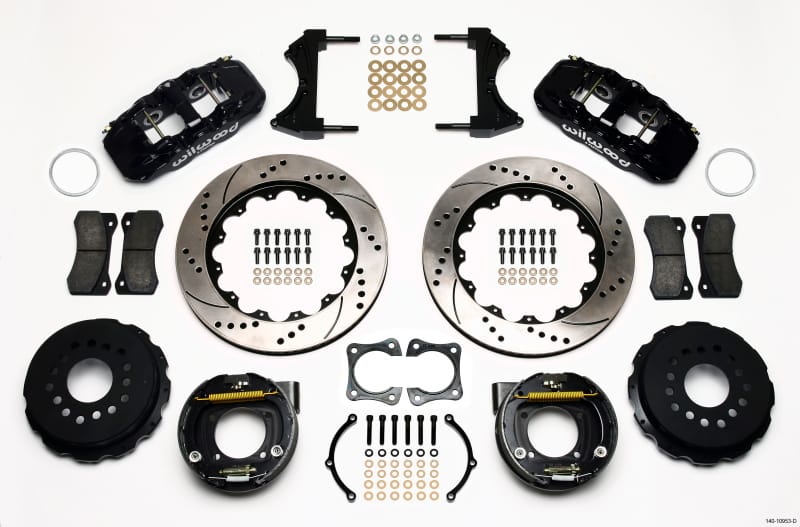 Wilwood — Wilwood AERO4 Rear P-Brake Kit 14.00in Drilled 58-64 Olds/Pontiac Ends 2.81in Offset
BRAKE KIT
