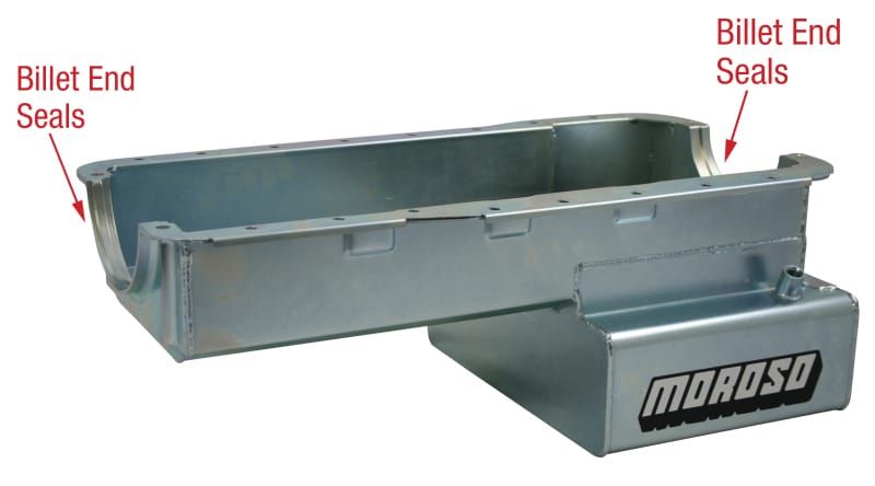 Moroso — Moroso Ford 289-302 (w/Front Sump) Road Race Baffled Wet Sump 7qt 8in Steel Oil Pan