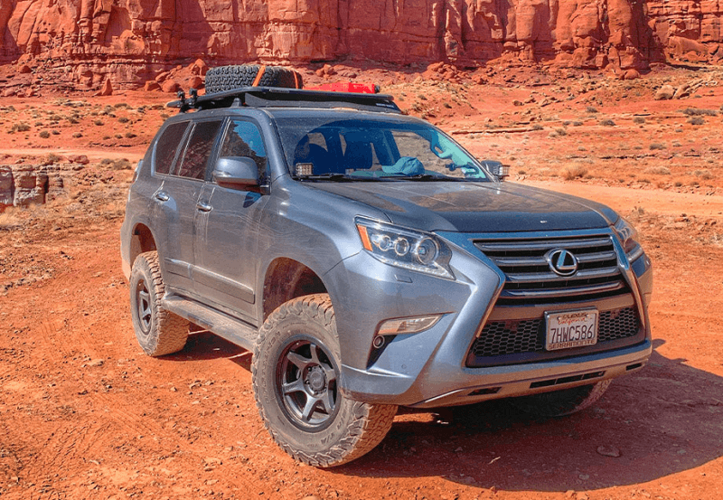 Cali Raised LED — Cali Raised 10-22 Lexus GX 460 Low Profile LED Ditch Light Brackets Kit - Blue Backlight - Small