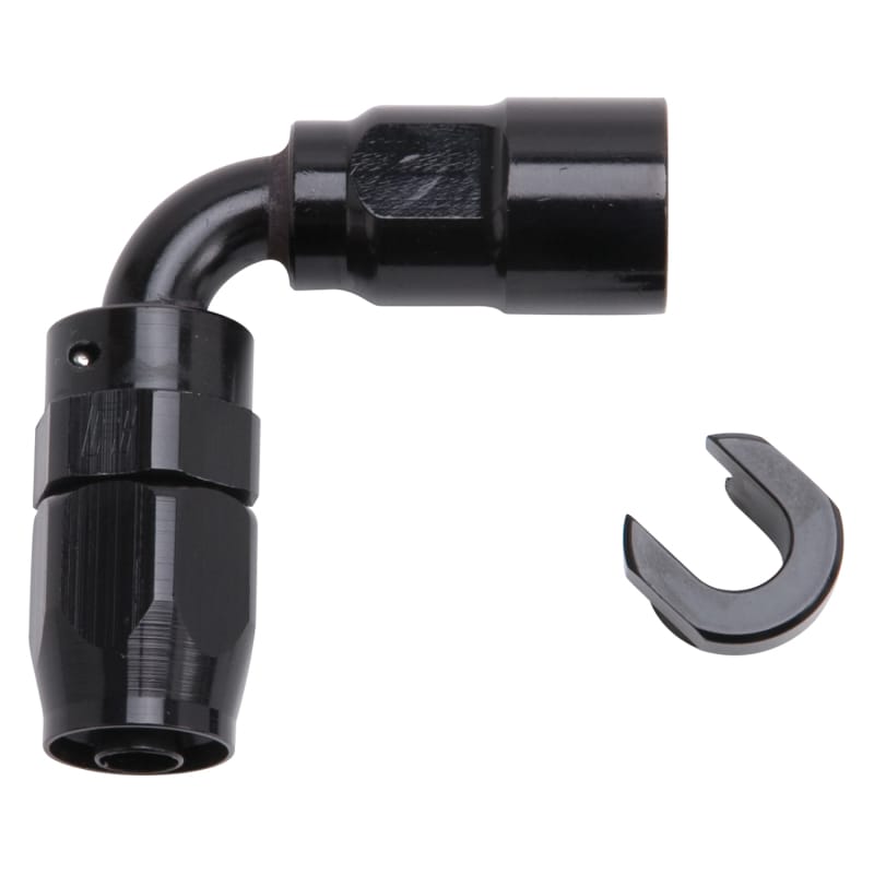 Russell — Russell Performance 3/8in SAE Quick Disc Female to -6 Hose Black 90 Degree Hose End
Hose End