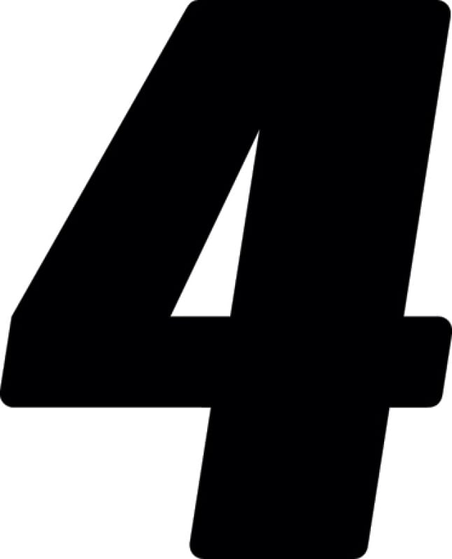 Hardline — Hardline Dirt Digits 3pk 4 in. - High Gloss Number 4 - Black