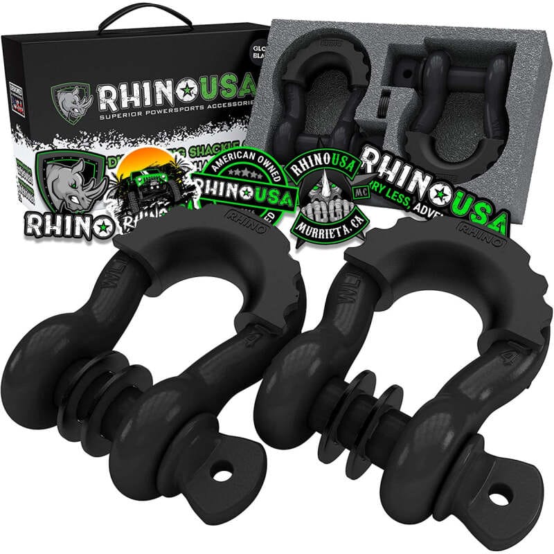 Rhino USA — Rhino USA 3/4In D-Ring Shackle Set, Pack Of 2 (Black)
Tow Hook