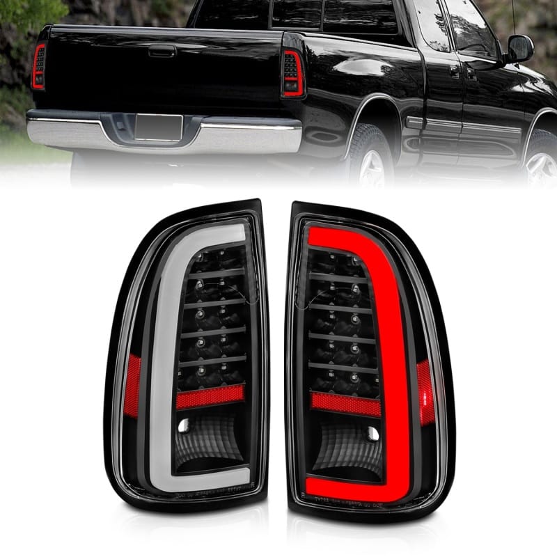 ANZO — ANZO 00-06 Toyota Tundra LED Taillights w/ Light Bar Black Housing Clear Lens