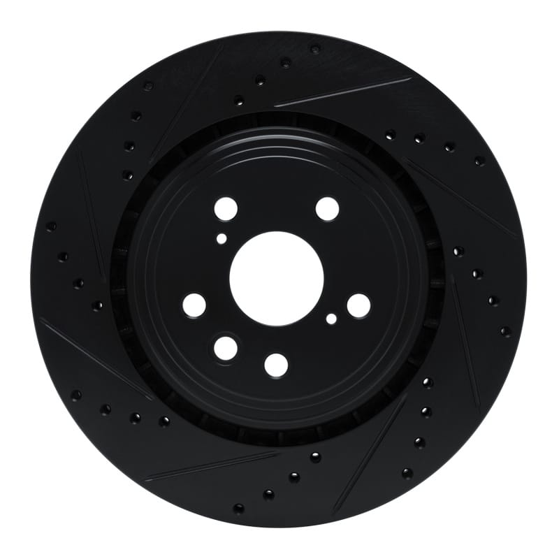 R1 Concepts — R1 20-25 Lexus RX350h Front Left Drilled & Slotted Black Brake Rotor