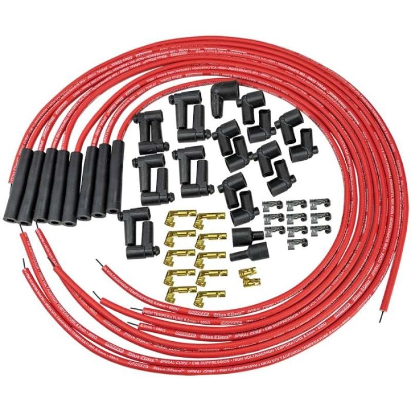 Moroso — Moroso Universal Ignition Wire Set - Blue Max - Spiral Core - Unsleeved - Straight - Red