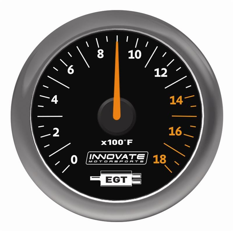 Innovate Motorsports — MTX Analog, Exhaust Gas Temperature (EGT) Gauge Kit, Black Dial