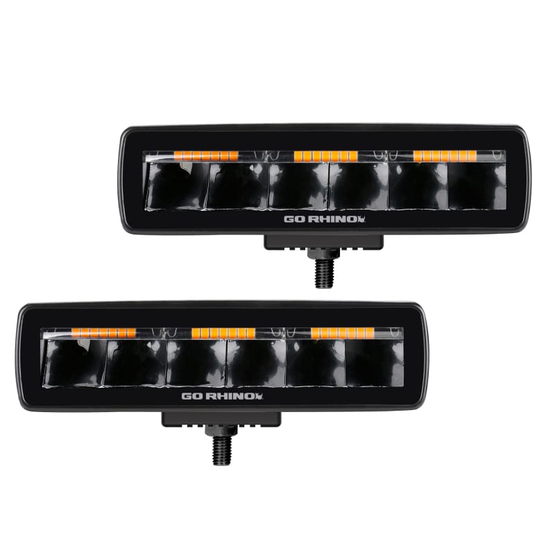Go Rhino — Go Rhino Xplor Blackout Combo Series Sixline LED Spot Lights w/Amber (Surface Mount) - Blk (Pair)
BLK- SixLineW/Amber