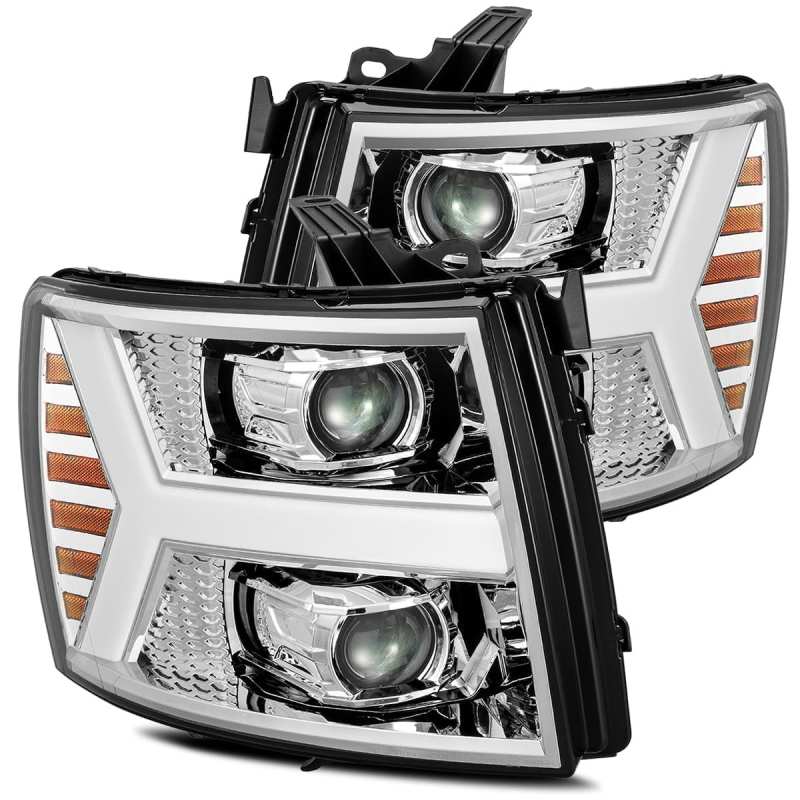 AlphaRex — AlphaRex 07-13 Chevy 1500HD PRO-Series Proj Headlights Plank Style Chrome w/Activ Light/Seq Signal
Projector Headlights