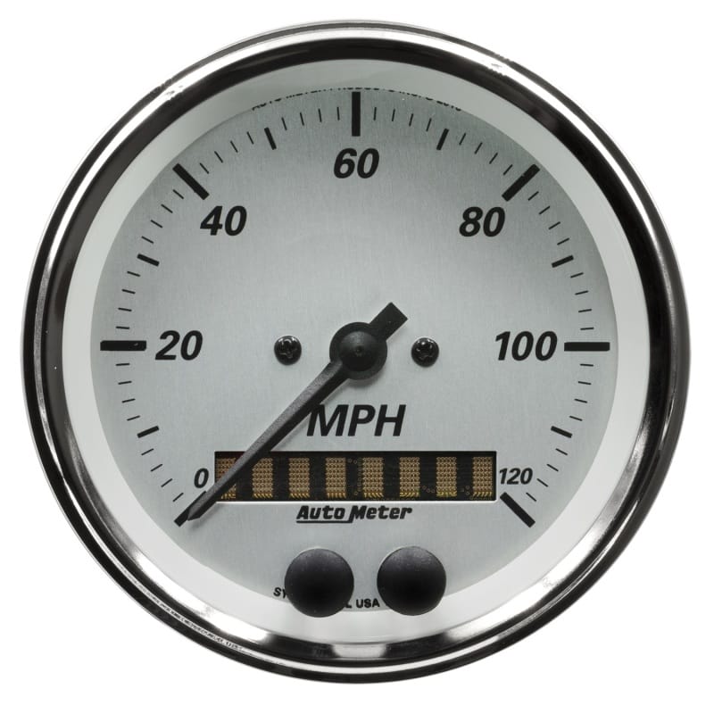 AutoMeter — AutoMeter American Platinum Series 0-120MPH 3-3/8in. GPS Speedometer Gauge
3-3/8" SPD GPS AP