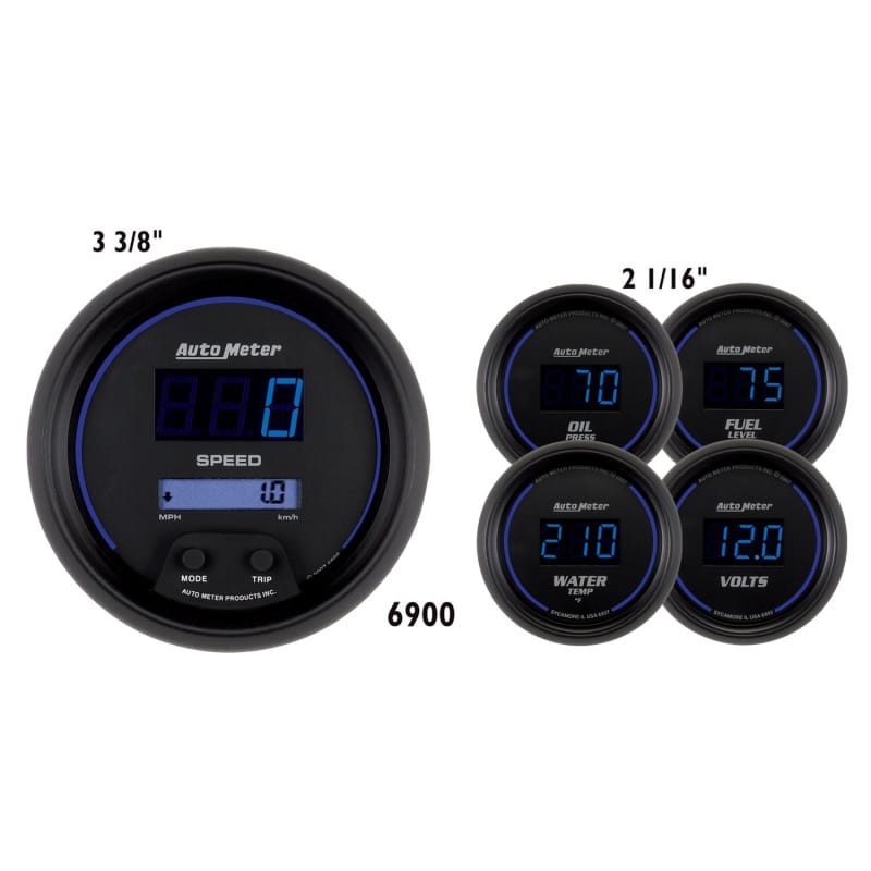 AutoMeter — Autometer Cobalt Digital 3-3/8in Programmable Electric Speedometer/ 2-1/16in Electric Oil Pressure
GA KIT 5PC DIG CBLT