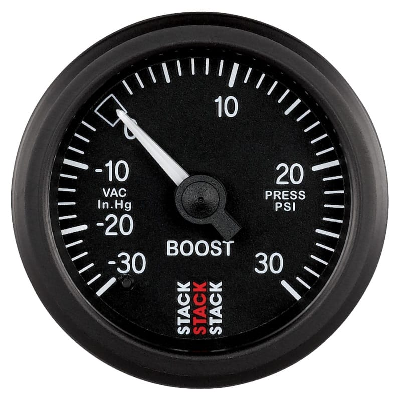 AutoMeter — Autometer 52mm Stack Instruments -30INHG to +30PSI Mechanical Boost Gauge - Black
Ga Bst Mech Bk 30psi