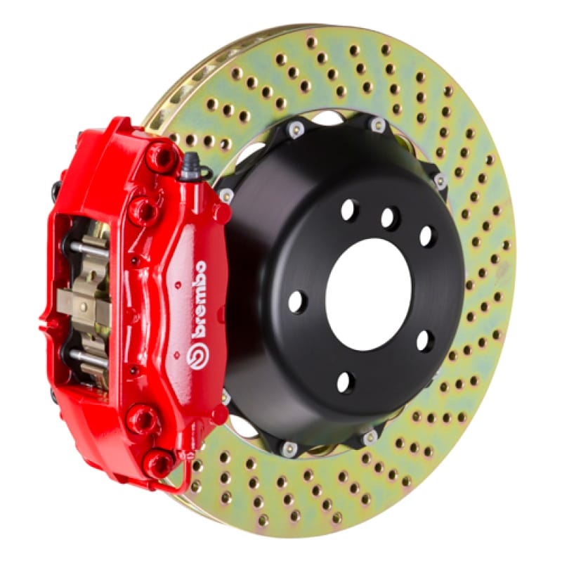 Brembo — Brembo 17-20 Civic Si Sedan Front GT BBK 4 Piston Cast 345x28 2pc Rotor Drilled-Red