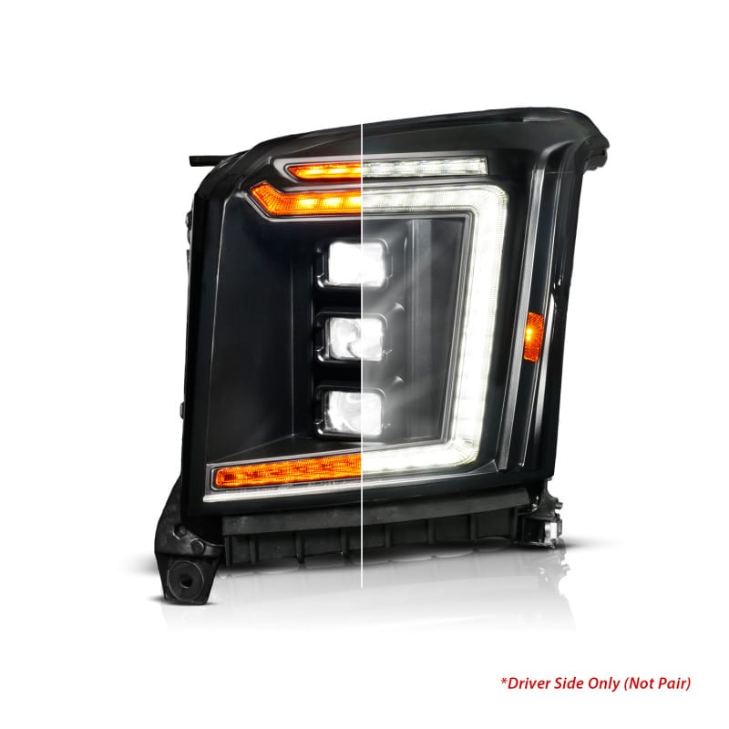 ANZO — ANZO 15-20 GMC Yukon (Incl XL - Factory Halogen Models) Full LED Proj Headlights Black - Driver Side